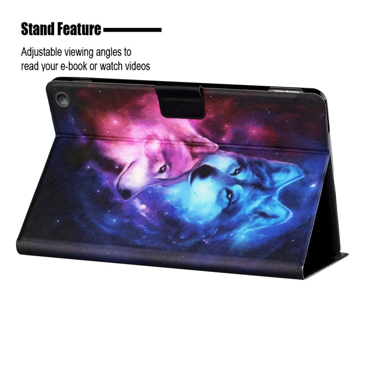 For Amazon Kindle Fire Max 11 Colored Drawing Smart Leather Tablet Case(Wolf) - Amazon by PMC TechLife | Online Shopping South Africa | PMC TechLife | Buy Now Pay Later Mobicred
