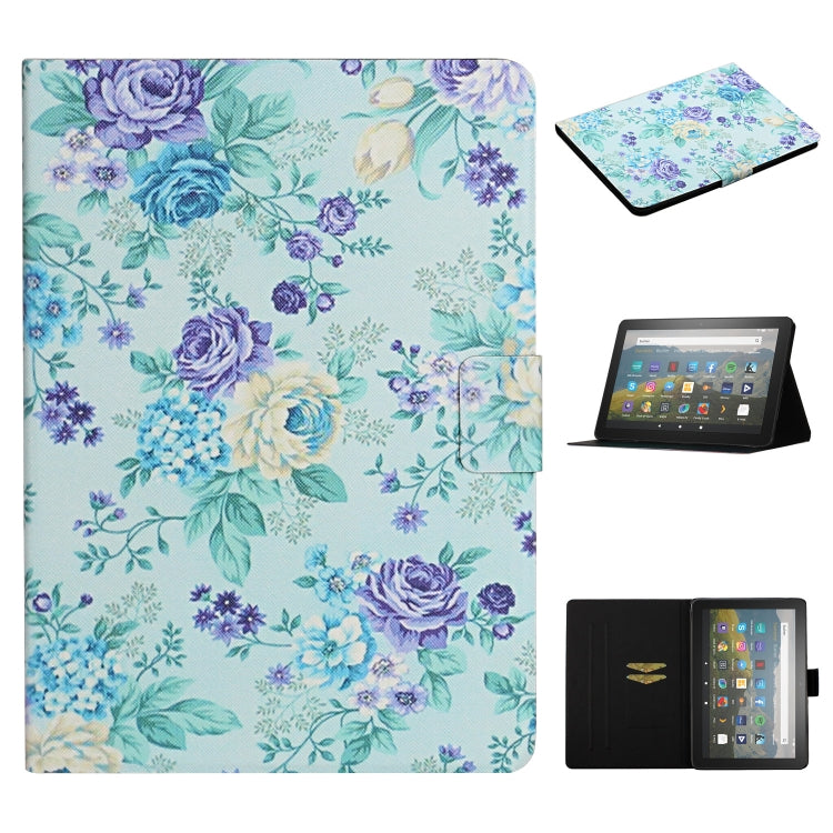 For Amazon Kindle Fire Max 11 Colored Drawing Flower Smart Leather Tablet Case(Purple Flower) - Amazon by PMC TechLife | Online Shopping South Africa | PMC TechLife | Buy Now Pay Later Mobicred