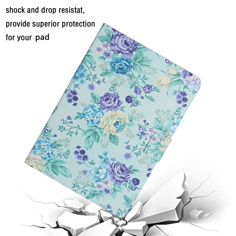 For Amazon Kindle Fire Max 11 Colored Drawing Flower Smart Leather Tablet Case(Purple Flower) - Amazon by PMC TechLife | Online Shopping South Africa | PMC TechLife | Buy Now Pay Later Mobicred