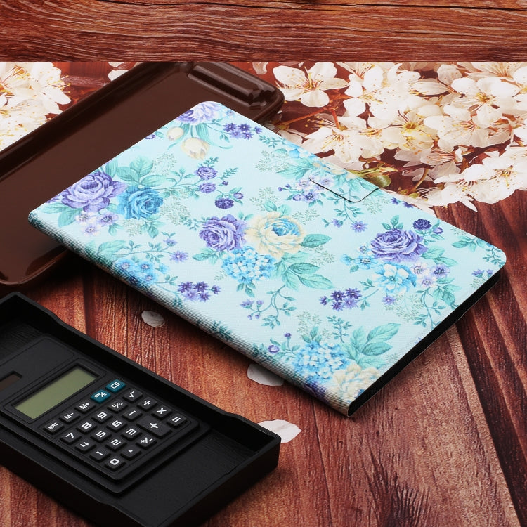 For Amazon Kindle Fire Max 11 Colored Drawing Flower Smart Leather Tablet Case(Purple Flower) - Amazon by PMC TechLife | Online Shopping South Africa | PMC TechLife | Buy Now Pay Later Mobicred