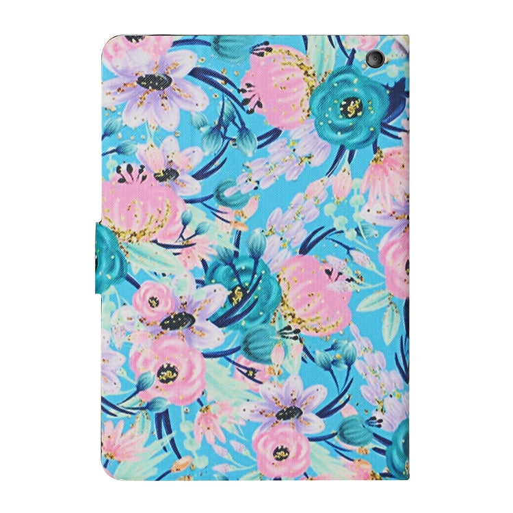 For Amazon Kindle Fire Max 11 Colored Drawing Flower Smart Leather Tablet Case(Pink Flower) - Amazon by PMC TechLife | Online Shopping South Africa | PMC TechLife | Buy Now Pay Later Mobicred