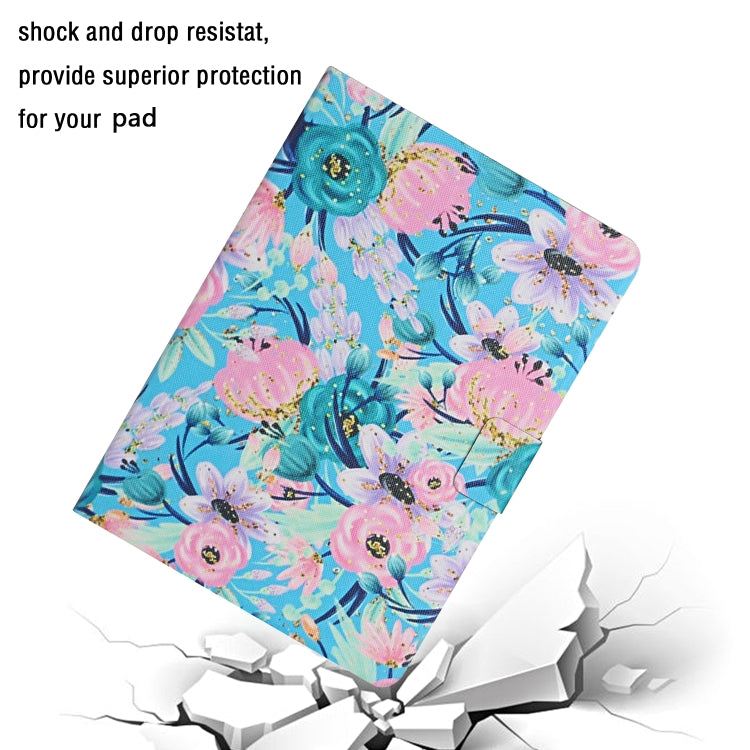 For Amazon Kindle Fire Max 11 Colored Drawing Flower Smart Leather Tablet Case(Pink Flower) - Amazon by PMC TechLife | Online Shopping South Africa | PMC TechLife | Buy Now Pay Later Mobicred