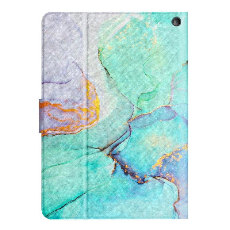 For Amazon Kindle Fire Max 11 Colored Drawing Marble Smart Leather Tablet Case(Green Marble) - Amazon by PMC TechLife | Online Shopping South Africa | PMC TechLife | Buy Now Pay Later Mobicred