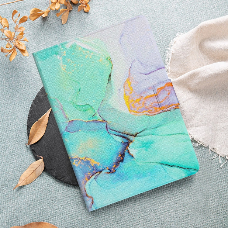 For Amazon Kindle Fire Max 11 Colored Drawing Marble Smart Leather Tablet Case(Green Marble) - Amazon by PMC TechLife | Online Shopping South Africa | PMC TechLife | Buy Now Pay Later Mobicred