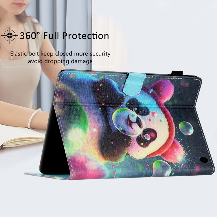 For Amazon Kindle Fire Max 11 Coloured Drawing Stitching Smart Leather Tablet Case(Panda) - Amazon by PMC TechLife | Online Shopping South Africa | PMC TechLife | Buy Now Pay Later Mobicred