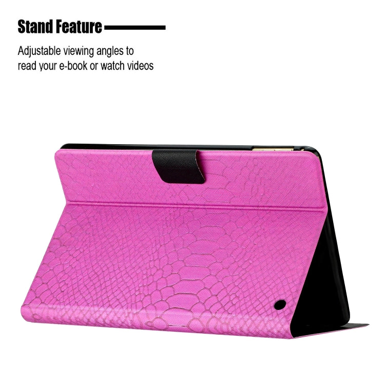For Amazon Kindle Fire Max 11 Crocodile Texture Smart Leather Tablet Case(Rose Red) - Amazon by PMC TechLife | Online Shopping South Africa | PMC TechLife | Buy Now Pay Later Mobicred