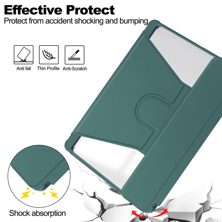 For Samsung Galaxy Tab S9+ 360 Rotation Transparent Smart Leather Case with Keyboard(Dark Green) - Galaxy Tab S9+ Cases by PMC Jewellery | Online Shopping South Africa | PMC Jewellery | Buy Now Pay Later Mobicred