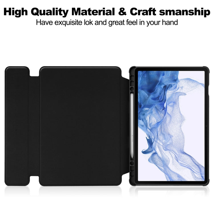 For Samsung Galaxy Tab S9 360 Rotation Transparent Smart Leather Case(Black) - Galaxy Tab S9 Cases by PMC Jewellery | Online Shopping South Africa | PMC Jewellery | Buy Now Pay Later Mobicred