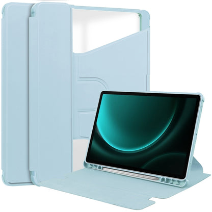 For Samsung Galaxy Tab S9 FE+ / S10+ 360 Rotation Transparent Smart Leather Case(Sky Blue) - Galaxy Tab S9 FE+ by PMC Jewellery | Online Shopping South Africa | PMC Jewellery | Buy Now Pay Later Mobicred