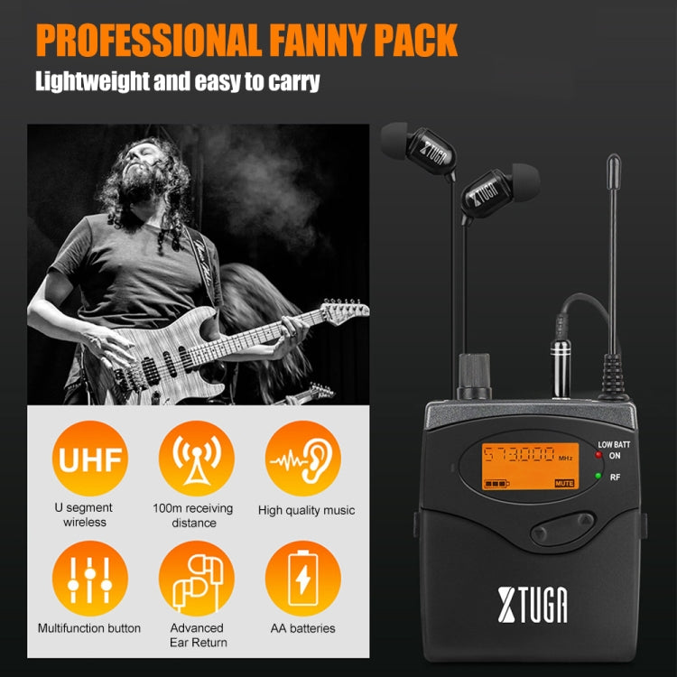 XTUGA RW2080 UHF Wireless Stage Singer In-Ear Monitor System 5 BodyPacks(UK Plug) - Microphone by XTUGA | Online Shopping South Africa | PMC Jewellery | Buy Now Pay Later Mobicred