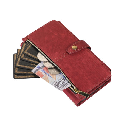 For Google Pixel 7a Dream 9-Card Wallet Zipper Bag Leather Phone Case(Red) - Google Cases by PMC Jewellery | Online Shopping South Africa | PMC Jewellery | Buy Now Pay Later Mobicred