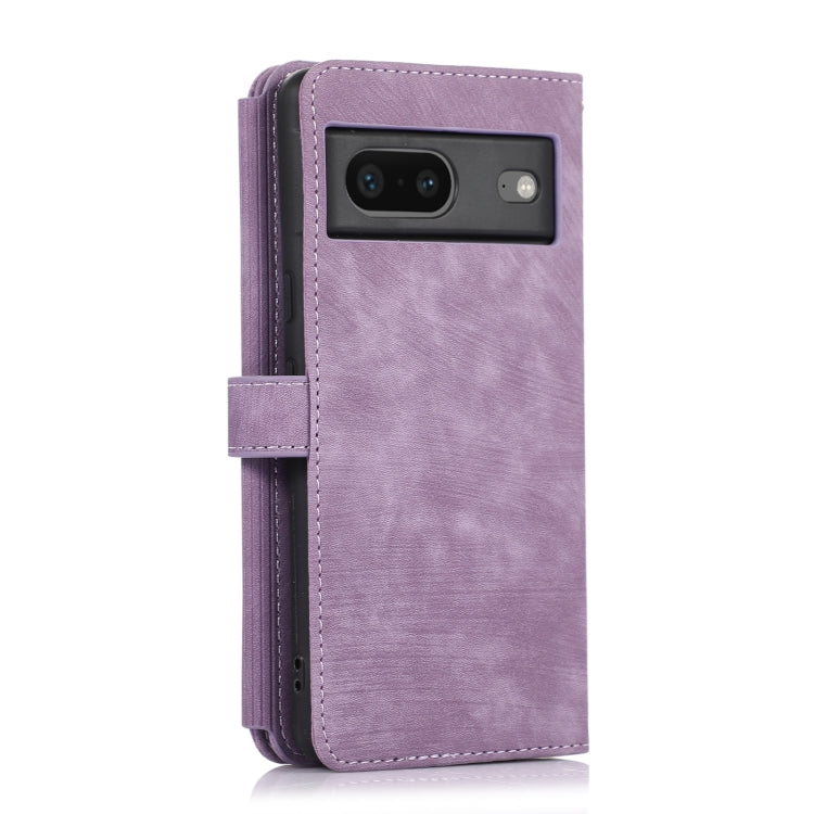 For Google Pixel 7 Dream 9-Card Wallet Zipper Bag Leather Phone Case(Purple) - Google Cases by PMC Jewellery | Online Shopping South Africa | PMC Jewellery | Buy Now Pay Later Mobicred