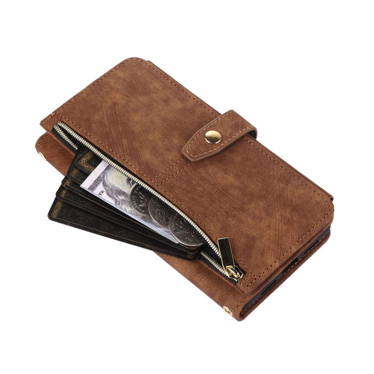 For Google Pixel 6 Dream 9-Card Wallet Zipper Bag Leather Phone Case(Brown) - Google Cases by PMC Jewellery | Online Shopping South Africa | PMC Jewellery | Buy Now Pay Later Mobicred