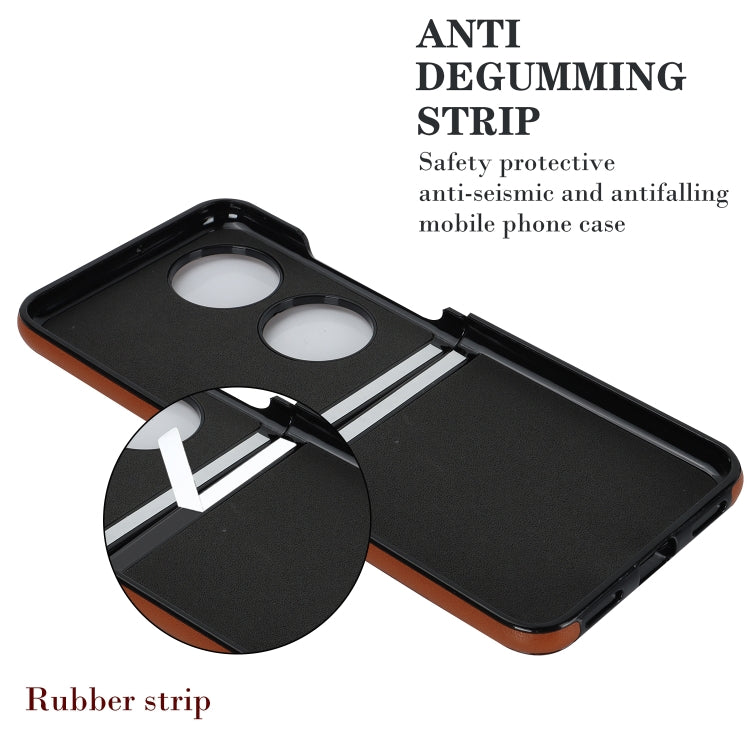 For Huawei P50 Pocket Rhombic Microfiber Folding Phone Case with Ring(Brown) - free shipping - PMC TechLife - Order now!