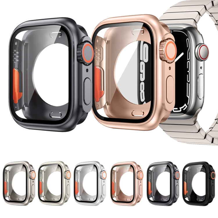 For Apple Watch Series 6 / 5 / 4 / SE 40mm Change to Ultra 49mm All-Inclusive Film Hybrid PC Watch Case(Titanium Gold) - Watch Cases by PMC Jewellery | Online Shopping South Africa | PMC Jewellery | Buy Now Pay Later Mobicred