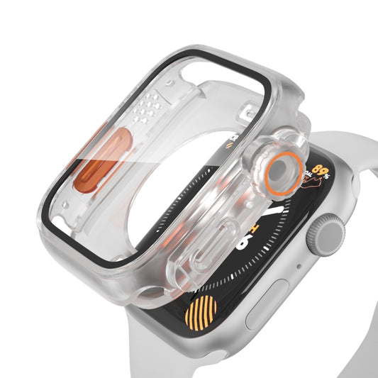 For Apple Watch Series 9 / 8 / 7 41mm Change to Ultra 49mm Waterproof All-Inclusive Film Hybrid PC Watch Case(Transparent) - Watch Cases by PMC Jewellery | Online Shopping South Africa | PMC Jewellery | Buy Now Pay Later Mobicred