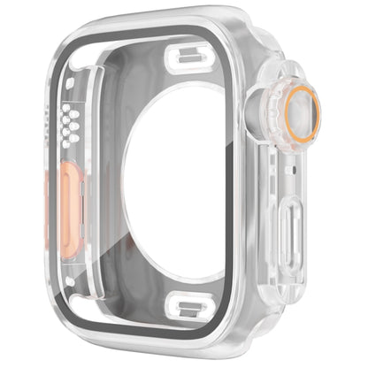 For Apple Watch Series 9 / 8 / 7 41mm Change to Ultra 49mm Waterproof All-Inclusive Film Hybrid PC Watch Case(Transparent) - Watch Cases by PMC Jewellery | Online Shopping South Africa | PMC Jewellery | Buy Now Pay Later Mobicred