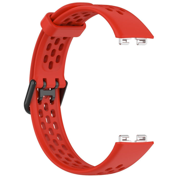For Huawei Band 10 / 9 / 8 Solid Color Breathable Silicone Watch Band(Red) - Watch Bands by PMC TechLife | Online Shopping South Africa | PMC TechLife | Buy Now Pay Later Mobicred