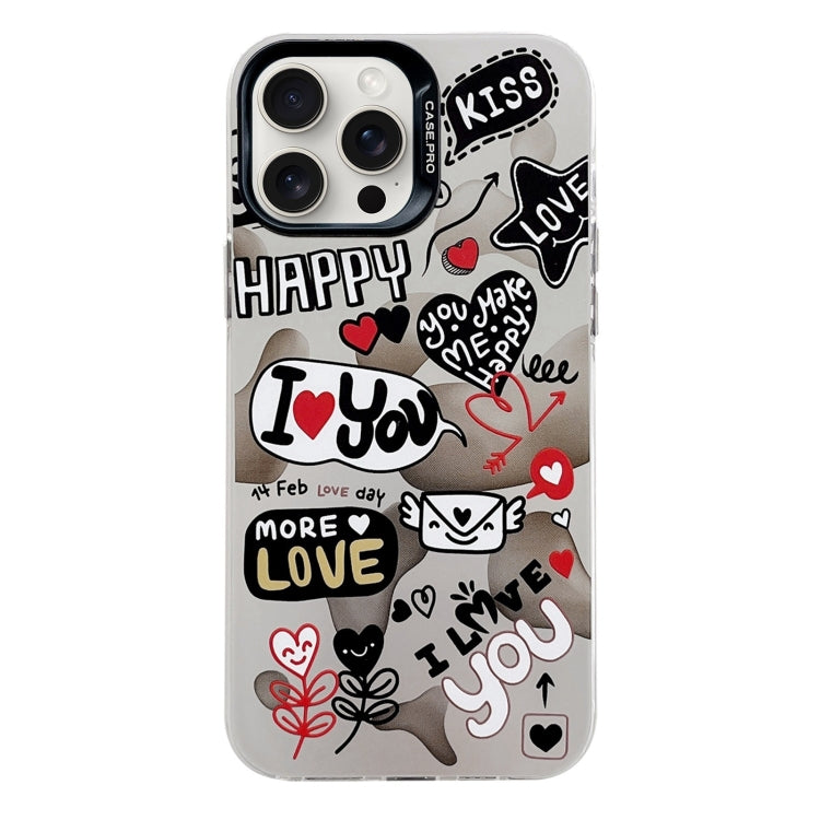 For iPhone 16 Pro Max Electroplated Silver Series PC Protective Phone Case(Love Writing) - iPhone 16 Pro Max Cases by PMC Jewellery | Online Shopping South Africa | PMC Jewellery | Buy Now Pay Later Mobicred