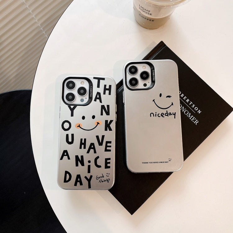 For iPhone 16 Pro Electroplated Silver Series PC Protective Phone Case(Creative Text A) - iPhone 16 Pro Cases by PMC Jewellery | Online Shopping South Africa | PMC Jewellery | Buy Now Pay Later Mobicred