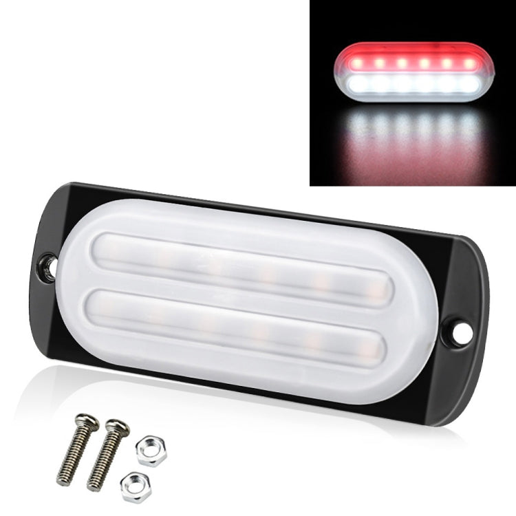 DC12V-24V / 36W Car Truck Emergency Strobe Flash Warning Light 12LEDs Ultra-thin Side Lights(White + Red) - Warning Lights by PMC Jewellery | Online Shopping South Africa | PMC Jewellery | Buy Now Pay Later Mobicred