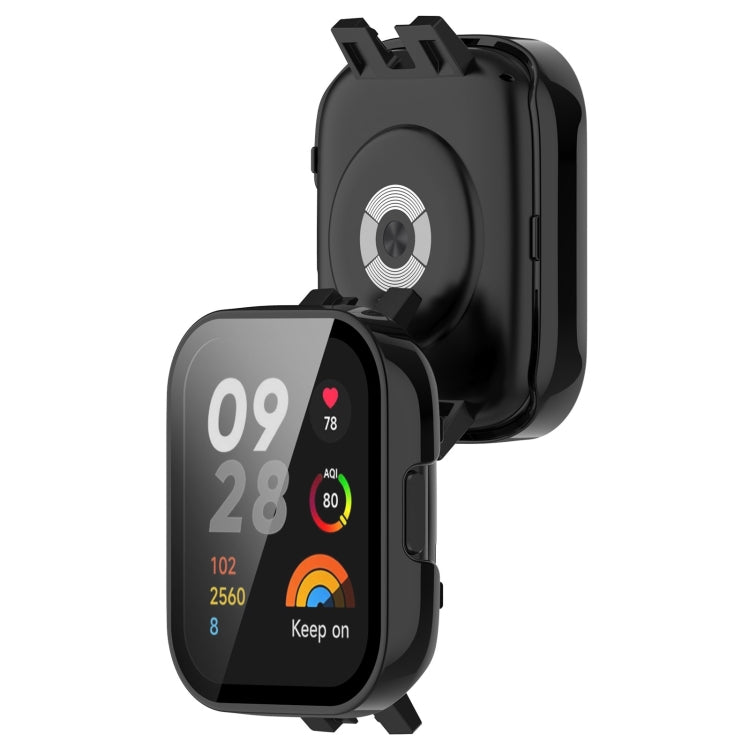 For Xiaomi Mi Watch Lite 3 PC + Tempered Film Integrated Watch Protective Case(Black) - Watch Cases by PMC TechLife | Online Shopping South Africa | PMC TechLife