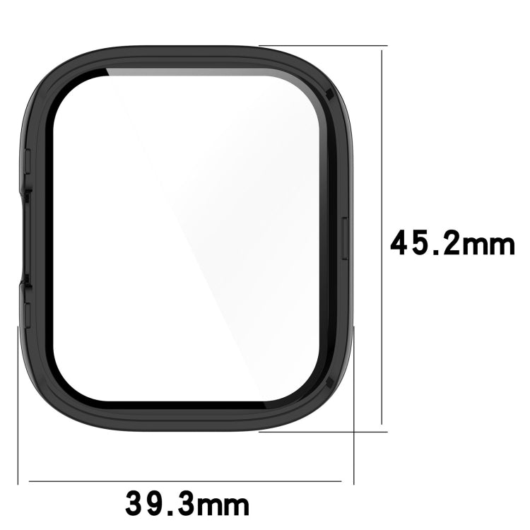 For Xiaomi Mi Watch Lite 3 PC + Tempered Film Integrated Watch Protective Case(Black) - Watch Cases by PMC TechLife | Online Shopping South Africa | PMC TechLife