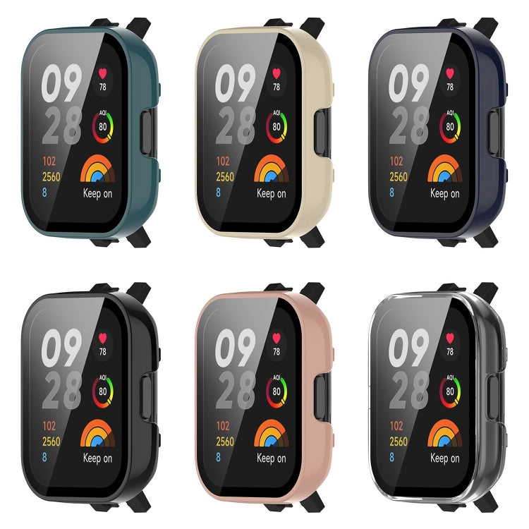 For Xiaomi Mi Watch Lite 3 PC + Tempered Film Integrated Watch Protective Case(Black) - Watch Cases by PMC Jewellery | Online Shopping South Africa | PMC Jewellery