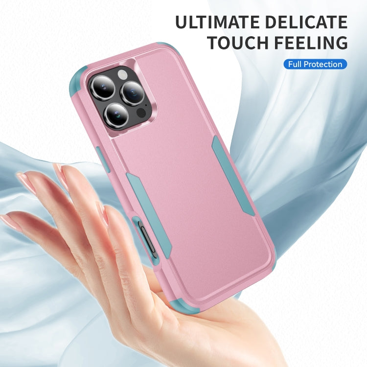 For iPhone 16 Pro Commuter Shockproof TPU + PC Phone Case(Pink+Grey Green) - iPhone 16 Pro Cases by PMC Jewellery | Online Shopping South Africa | PMC Jewellery | Buy Now Pay Later Mobicred