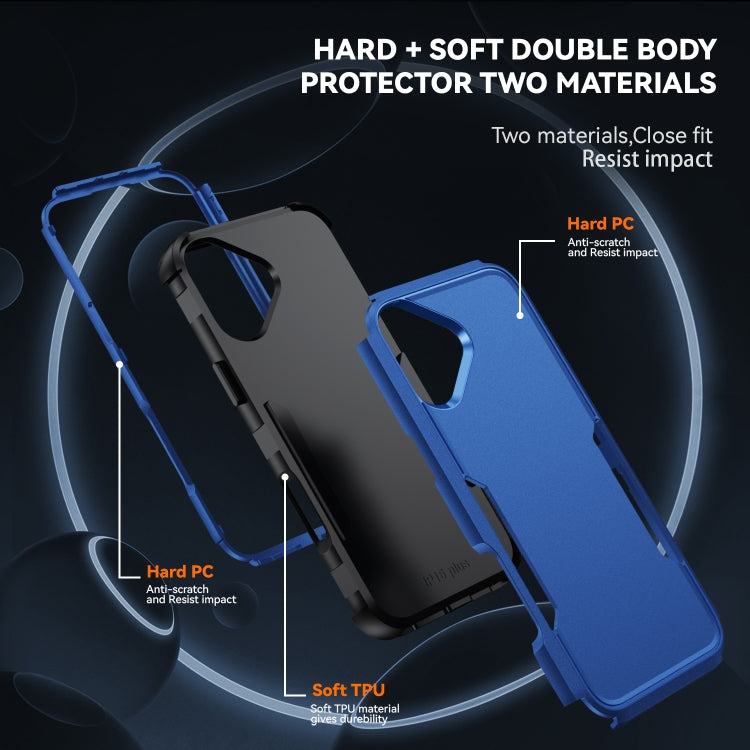 For iPhone 16 Commuter Shockproof TPU + PC Phone Case(Royal Blue+Black) - iPhone 16 Cases by PMC TechLife | Online Shopping South Africa | PMC TechLife | Buy Now Pay Later Mobicred