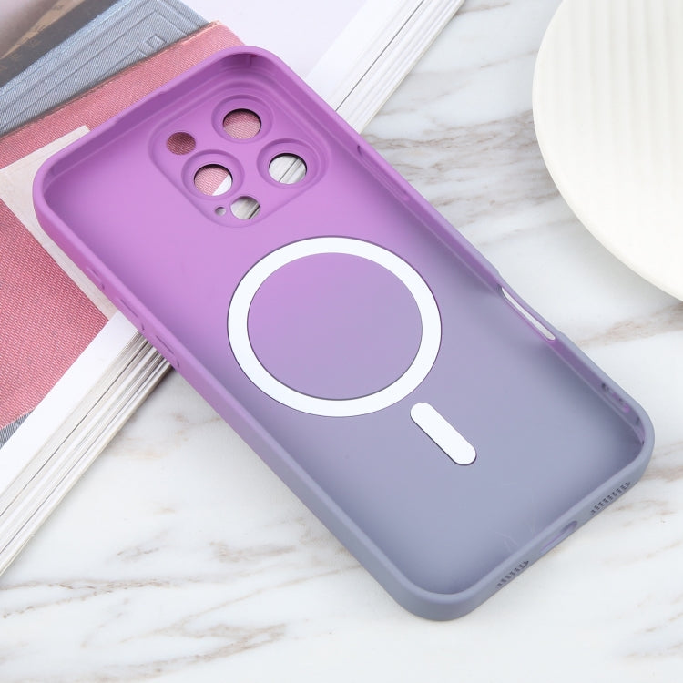 For iPhone 16 Pro Max Liquid TPU Silicone Gradient MagSafe Phone Case(Purple) - iPhone 16 Pro Cases by PMC TechLife | Online Shopping South Africa | PMC TechLife | Buy Now Pay Later Mobicred