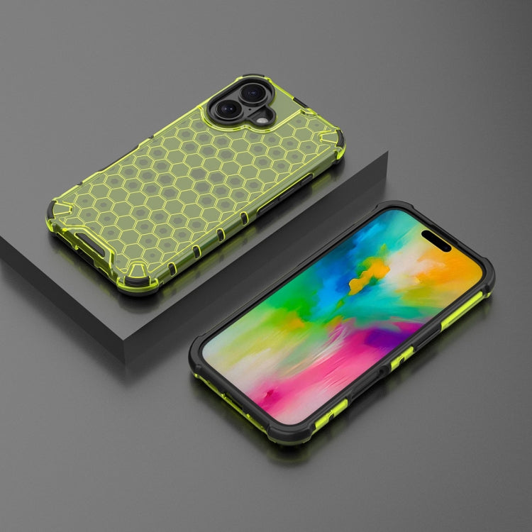 For iPhone 16 Plus Honeycomb Shockproof Phone Case(Green) - iPhone 16 Plus Cases by PMC TechLife | Online Shopping South Africa | PMC TechLife | Buy Now Pay Later Mobicred