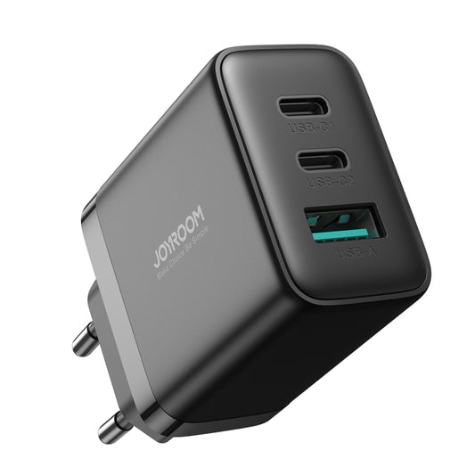 JOYRO0M JR-TCF10 32W Dual USB-C/Type-C+USB Fast Charger, Plug:EU Plug(Black) - USB Charger by JOYROOM | Online Shopping South Africa | PMC Jewellery | Buy Now Pay Later Mobicred