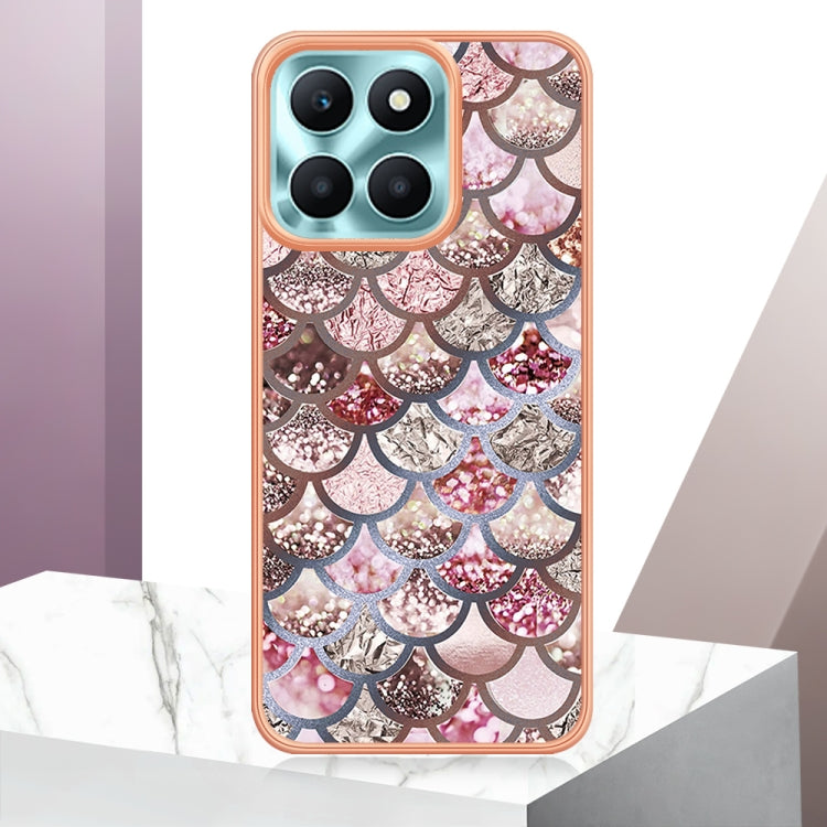 For Honor X6a Electroplating IMD TPU Phone Case(Pink Scales) - Honor Cases by PMC TechLife | Online Shopping South Africa | PMC TechLife | Buy Now Pay Later Mobicred