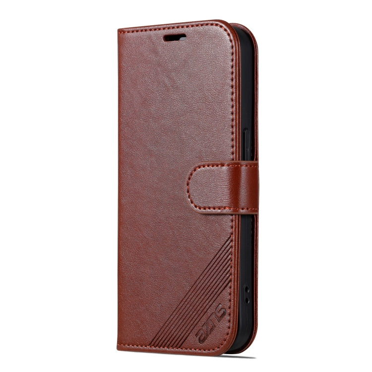 For iPhone 16 Pro AZNS Sheepskin Texture Flip Leather Phone Case(Brown) - iPhone 16 Pro Cases by AZNS | Online Shopping South Africa | PMC Jewellery | Buy Now Pay Later Mobicred