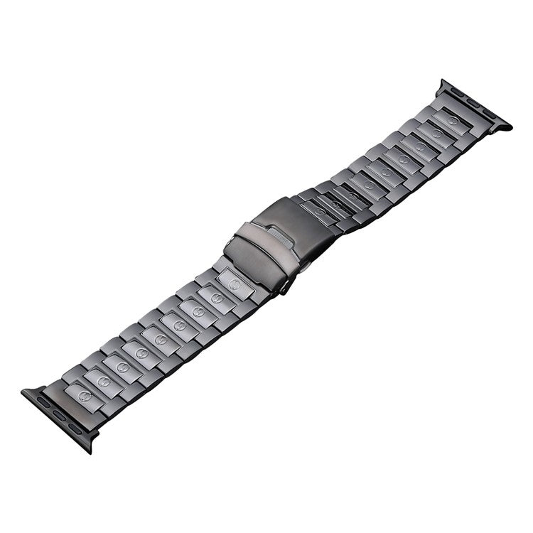 For Apple Watch Ultra 49mm Safety Buckle Titanium Steel Watch Band(Grey) - Watch Bands by PMC Jewellery | Online Shopping South Africa | PMC Jewellery