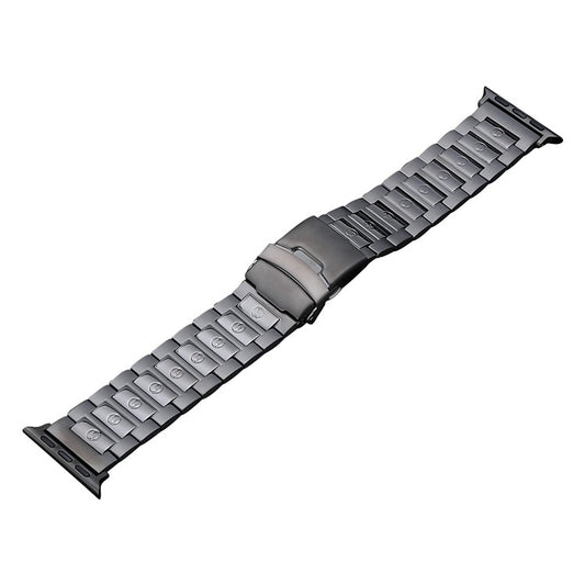 For Apple Watch Series 8 45mm Safety Buckle Titanium Steel Watch Band(Grey) - Watch Bands by PMC Jewellery | Online Shopping South Africa | PMC Jewellery