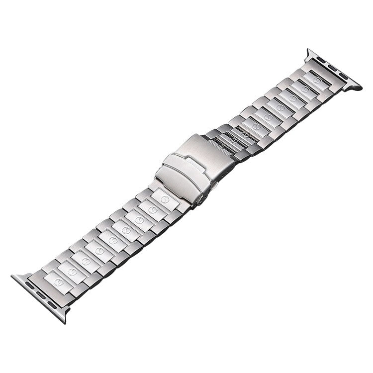 For Apple Watch Series 5 40mm Safety Buckle Titanium Steel Watch Band(Silver) - Watch Bands by PMC Jewellery | Online Shopping South Africa | PMC Jewellery