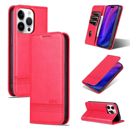 For iPhone 16 Pro Max AZNS Magnetic Calf Texture Flip Leather Phone Case(Red) - iPhone 16 Pro Max Cases by AZNS | Online Shopping South Africa | PMC Jewellery | Buy Now Pay Later Mobicred