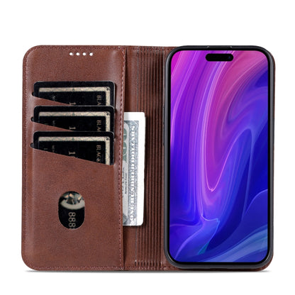 For iPhone 16 Pro AZNS Magnetic Calf Texture Flip Leather Phone Case(Dark Brown) - iPhone 16 Pro Cases by AZNS | Online Shopping South Africa | PMC Jewellery | Buy Now Pay Later Mobicred