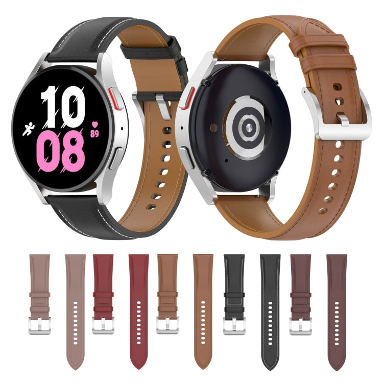 For Samsung Galaxy Watch 6 / 6 Classic Leather Replacement Watch Band(Black) - free shipping - PMc TechLife - Order now!