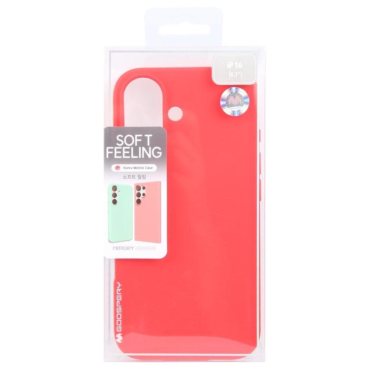 For iPhone 16 Plus GOOSPERY SOFT FEELING Liquid TPU Soft Phone Case(Red) - iPhone 16 Plus Cases by GOOSPERY | Online Shopping South Africa | PMC Jewellery | Buy Now Pay Later Mobicred