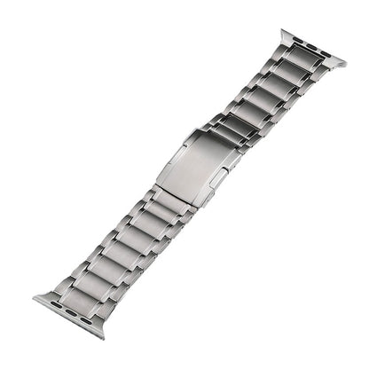 For Apple Watch Series 3 42mm Five Beads Turtle Buckle Titanium Steel Watch Band(Silver) - Watch Bands by PMC Jewellery | Online Shopping South Africa | PMC Jewellery