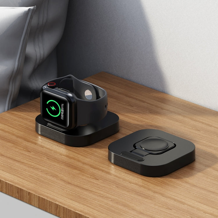 For Apple Watch JJT-A56 Portable Foldable Wireless Charger(Black) - Charger / Holder by PMC TechLife | Online Shopping South Africa | PMC TechLife | Buy Now Pay Later Mobicred