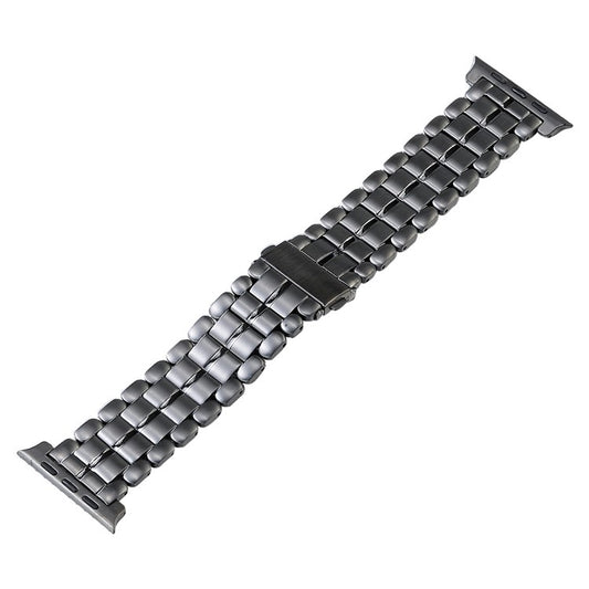 For Apple Watch SE 2022 44mm Five Beads Titanium Steel Watch Band(Grey) - Watch Bands by PMC Jewellery | Online Shopping South Africa | PMC Jewellery