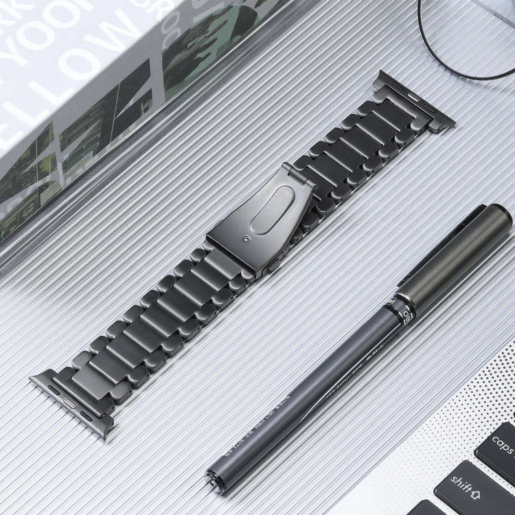 For Apple Watch SE 40mm Five Beads Titanium Steel Watch Band(Grey) - Watch Bands by PMC TechLife | Online Shopping South Africa | PMC TechLife