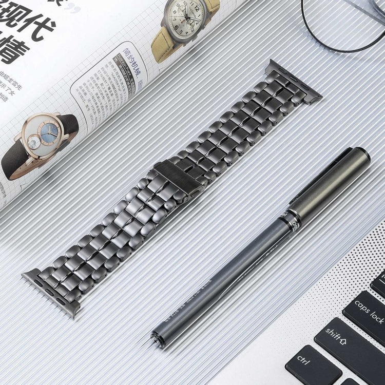 For Apple Watch SE 44mm Five Beads Titanium Steel Watch Band(Grey) - Watch Bands by PMC TechLife | Online Shopping South Africa | PMC TechLife