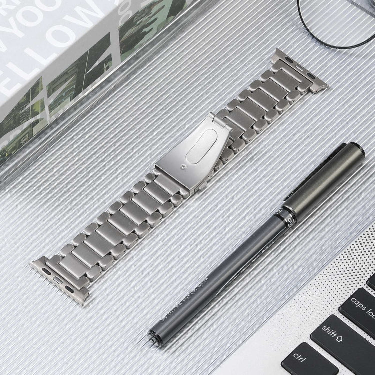 For Apple Watch 4 40mm Five Beads Titanium Steel Watch Band(Silver) - Watch Bands by PMC TechLife | Online Shopping South Africa | PMC TechLife