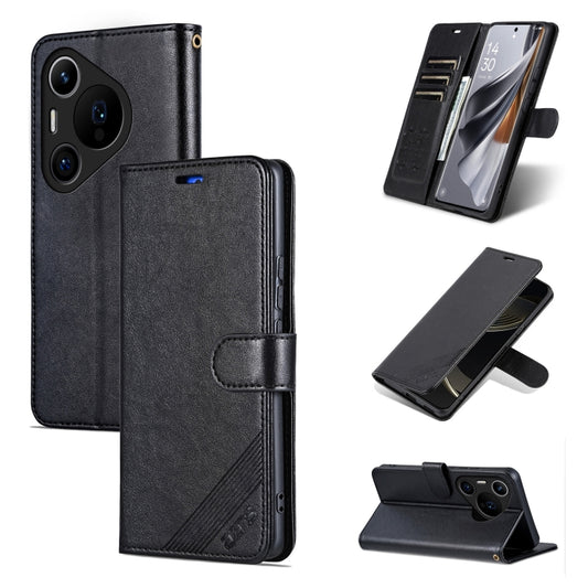 For Huawei Pura 70 Pro / 70 Pro+ AZNS Sheepskin Texture Flip Leather Phone Case(Black) - Huawei Cases by AZNS | Online Shopping South Africa | PMC Jewellery | Buy Now Pay Later Mobicred