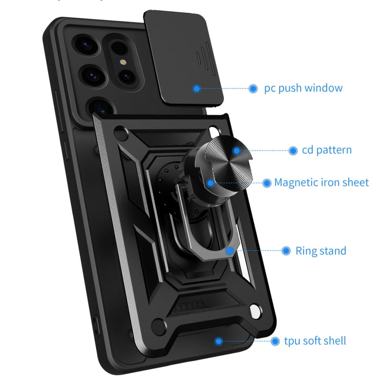 For Samsung Galaxy S24 Ultra 5G Sliding Camera Cover Design TPU+PC Phone Case(Black) - Galaxy S24 Ultra 5G Cases by PMC Jewellery | Online Shopping South Africa | PMC Jewellery | Buy Now Pay Later Mobicred